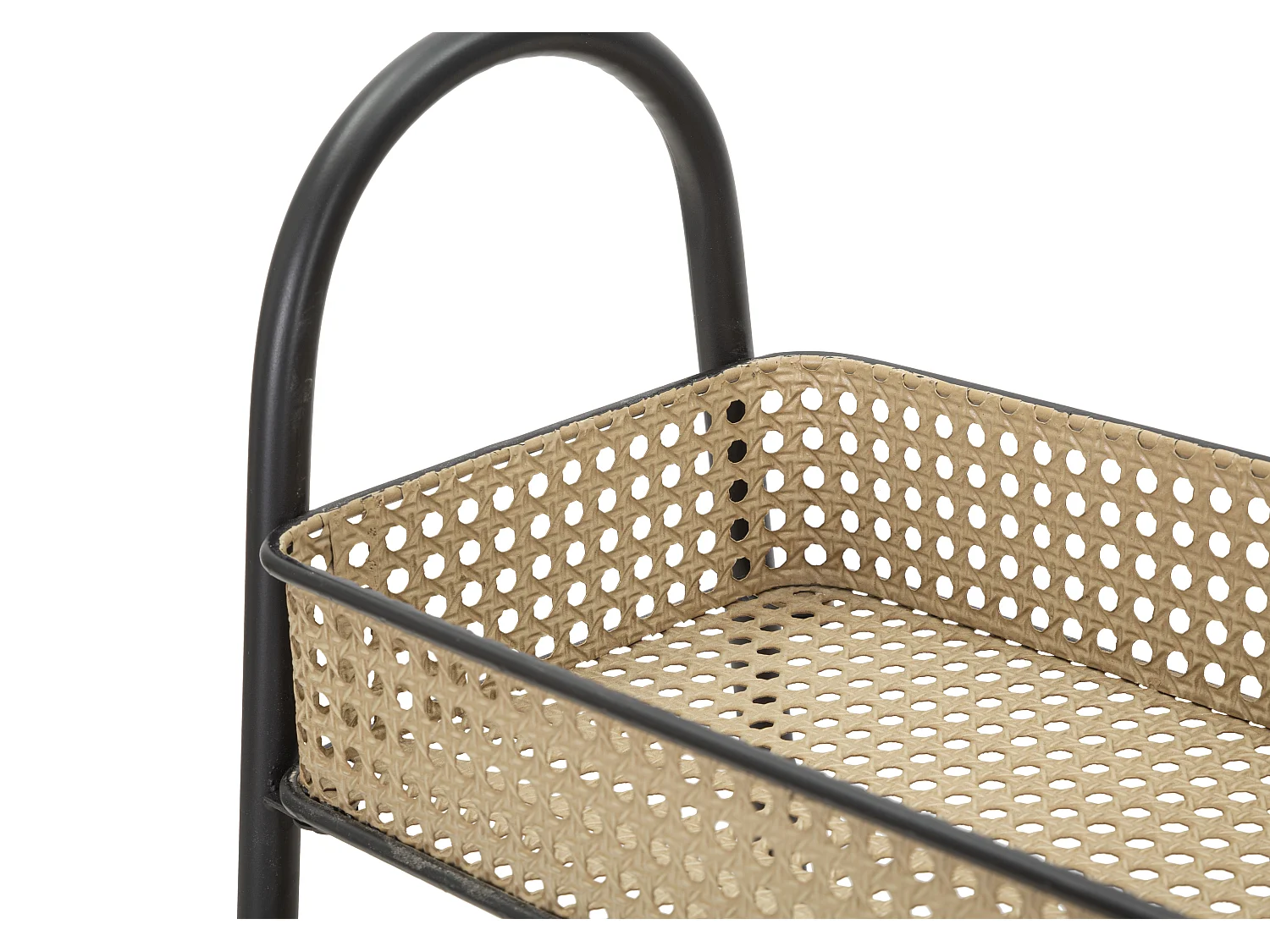 Carrello con 3 ripiani in metallo marrone e nero Ø cm 60x30x80