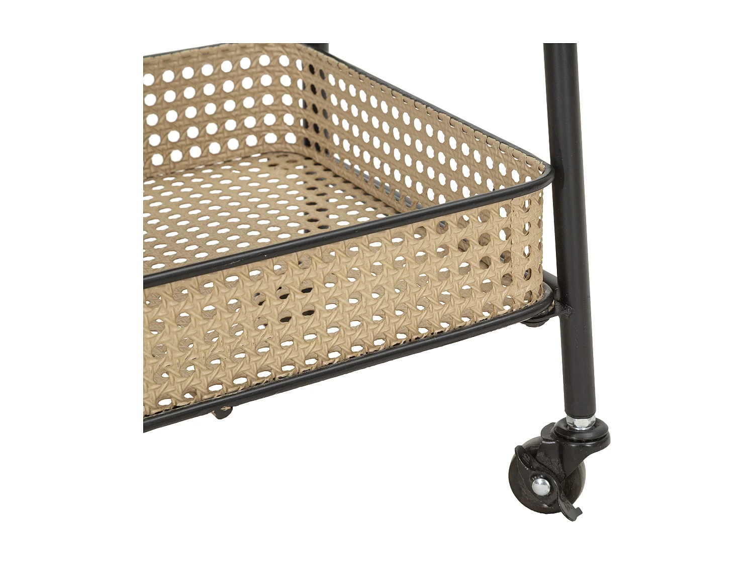 Desserte de Cuisine 3 Niveaux "Fuji" 80cm Naturel & Noir