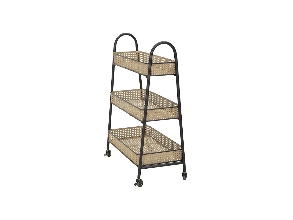Carrito auxiliar de cocina de metal con 3 estantes Fuji