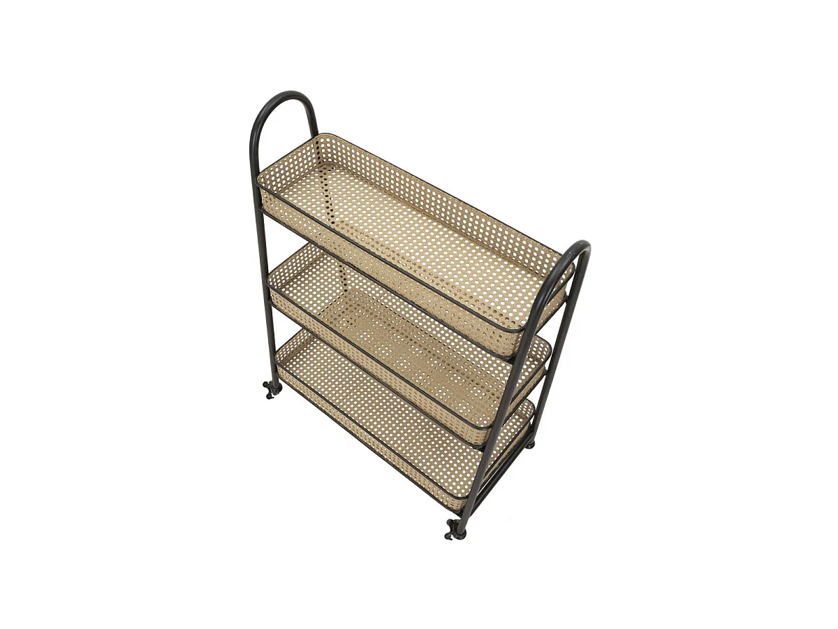 Carrito auxiliar de cocina de metal con 3 estantes Fuji
