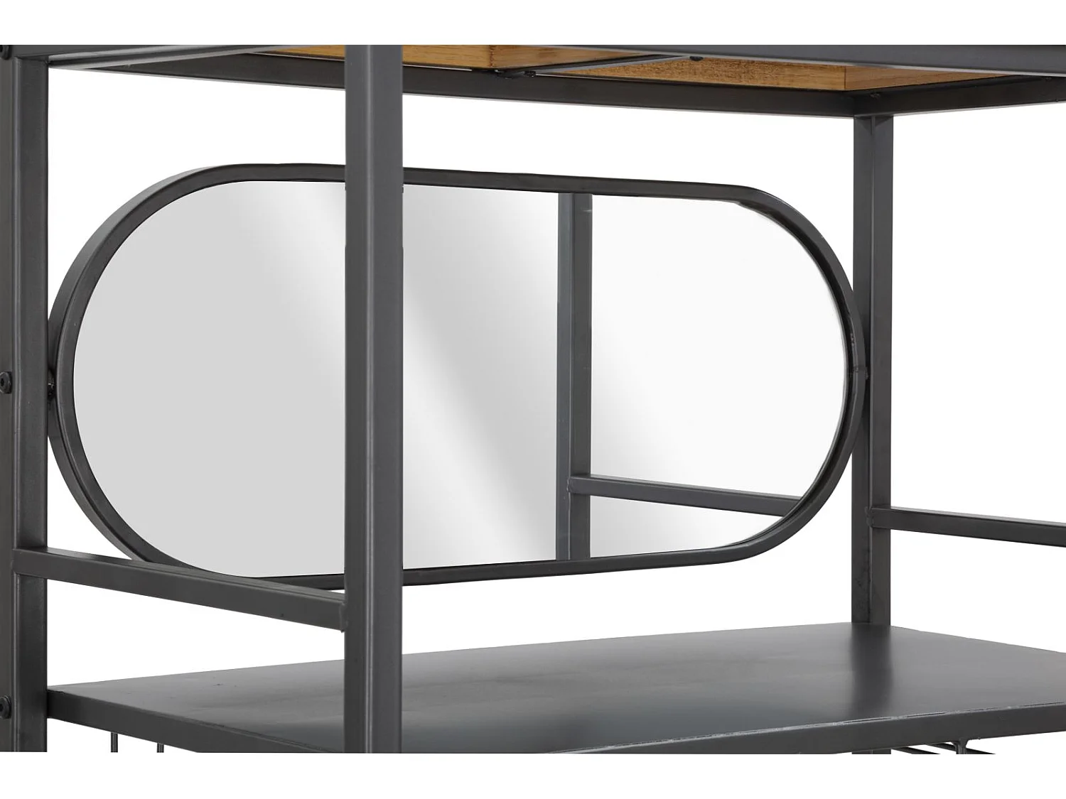 Meuble en métal noir avec tiroir et porte-bouteille 68x37x165 cm