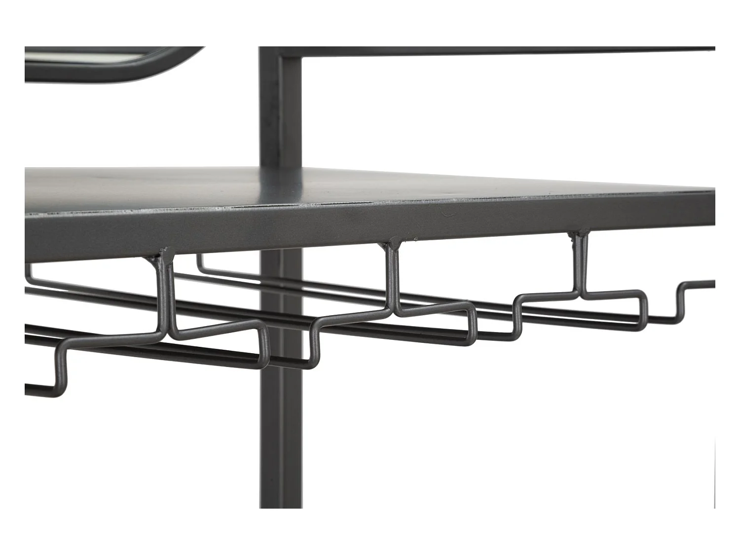 Meuble en métal noir avec tiroir et porte-bouteille 68x37x165 cm