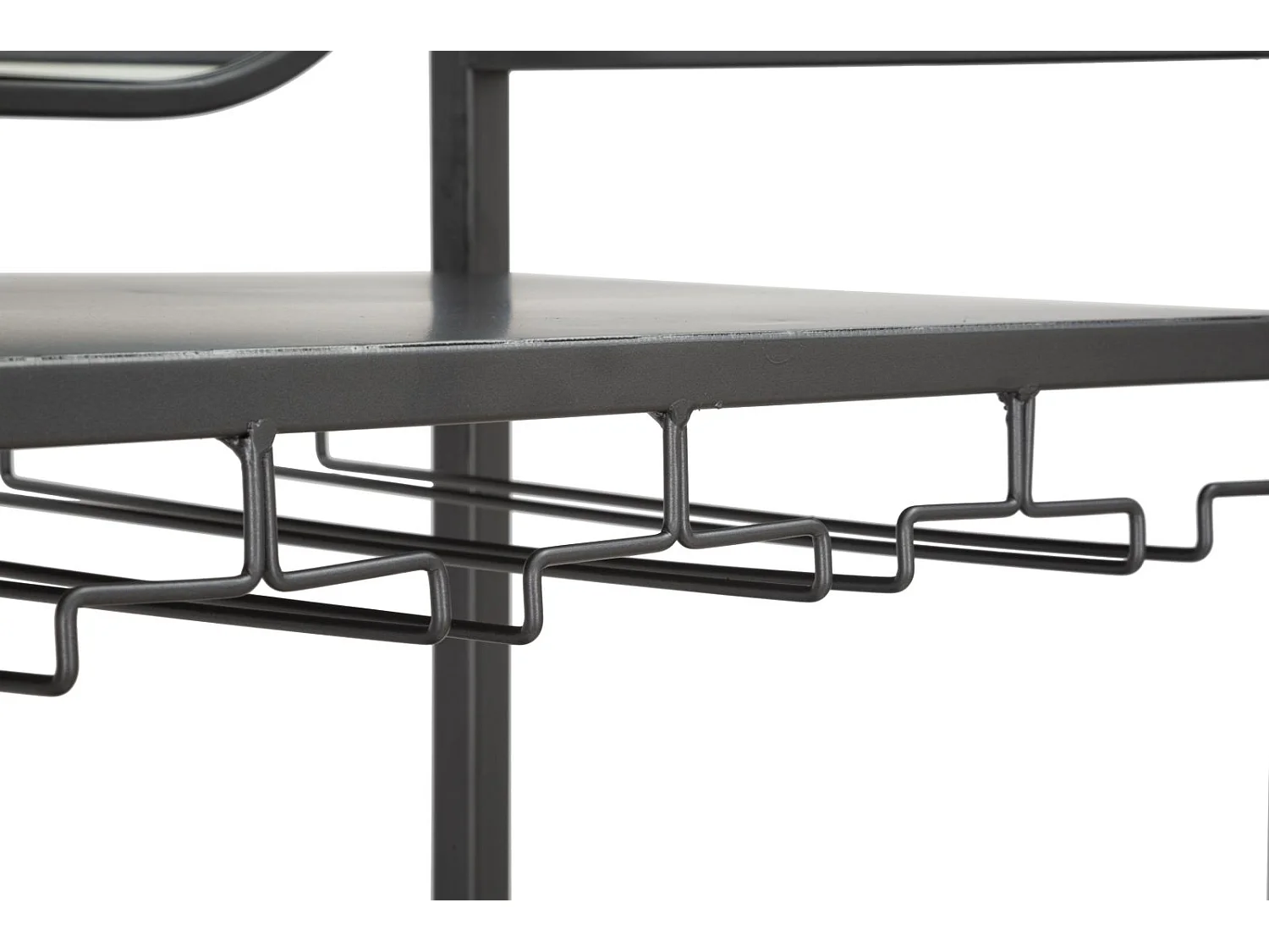 Meuble en métal noir avec tiroir et porte-bouteille 68x37x165 cm