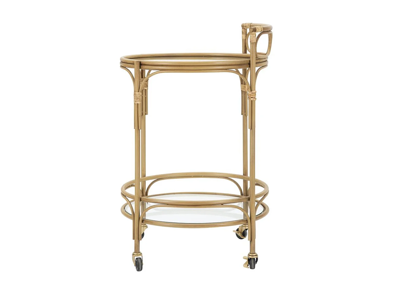 Ronde bruine metalen trolley Ø 51x74 cm