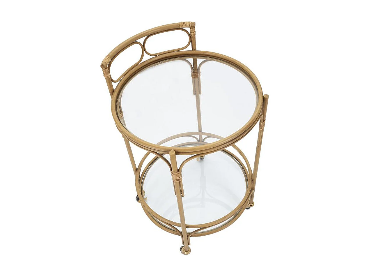 Ronde bruine metalen trolley Ø 51x74 cm