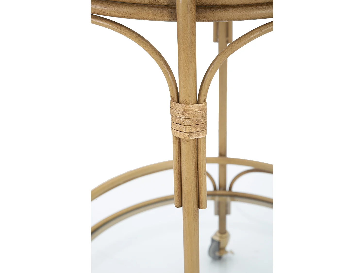 Ronde bruine metalen trolley Ø 51x74 cm