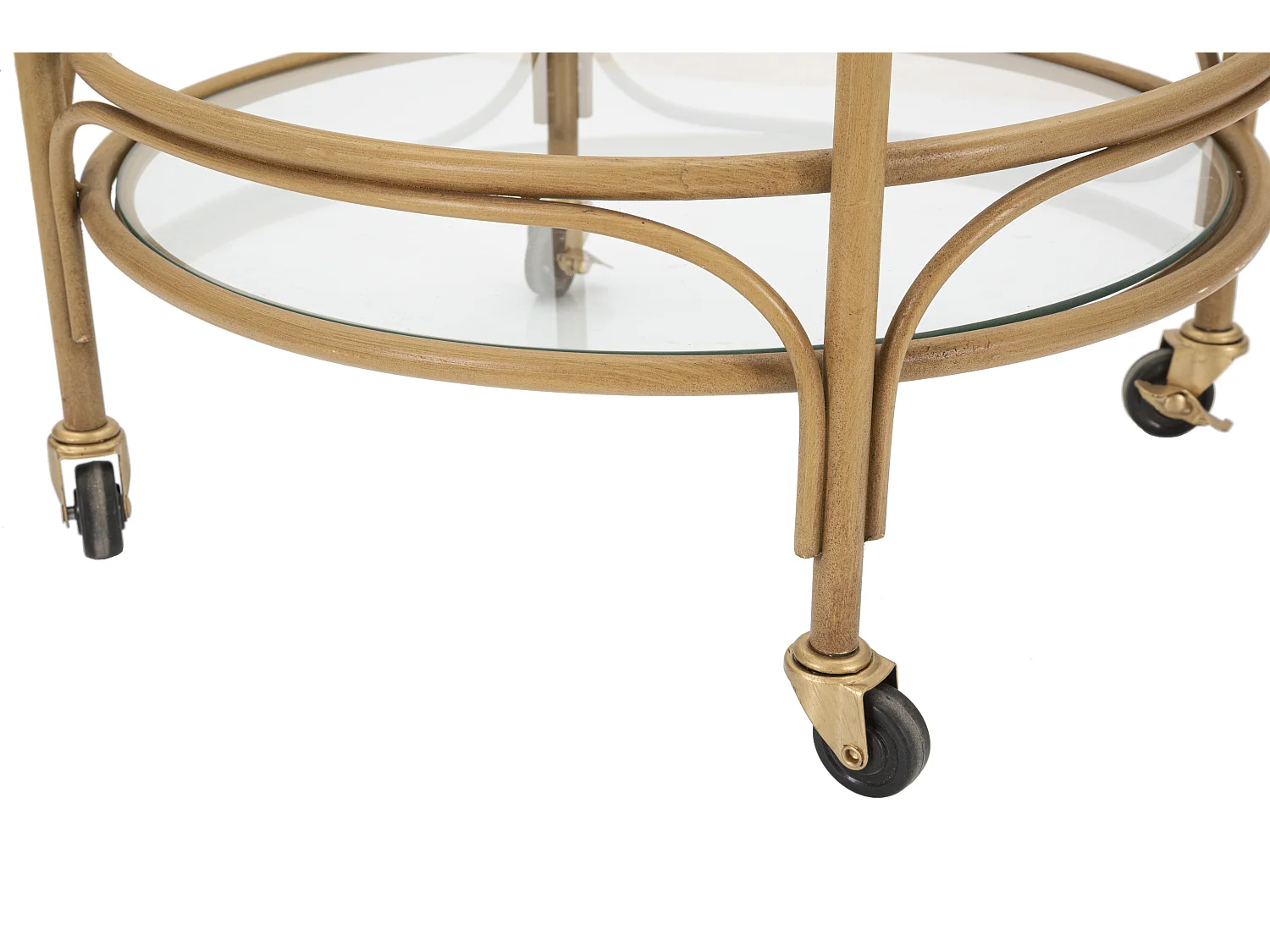 Ronde bruine metalen trolley Ø 51x74 cm