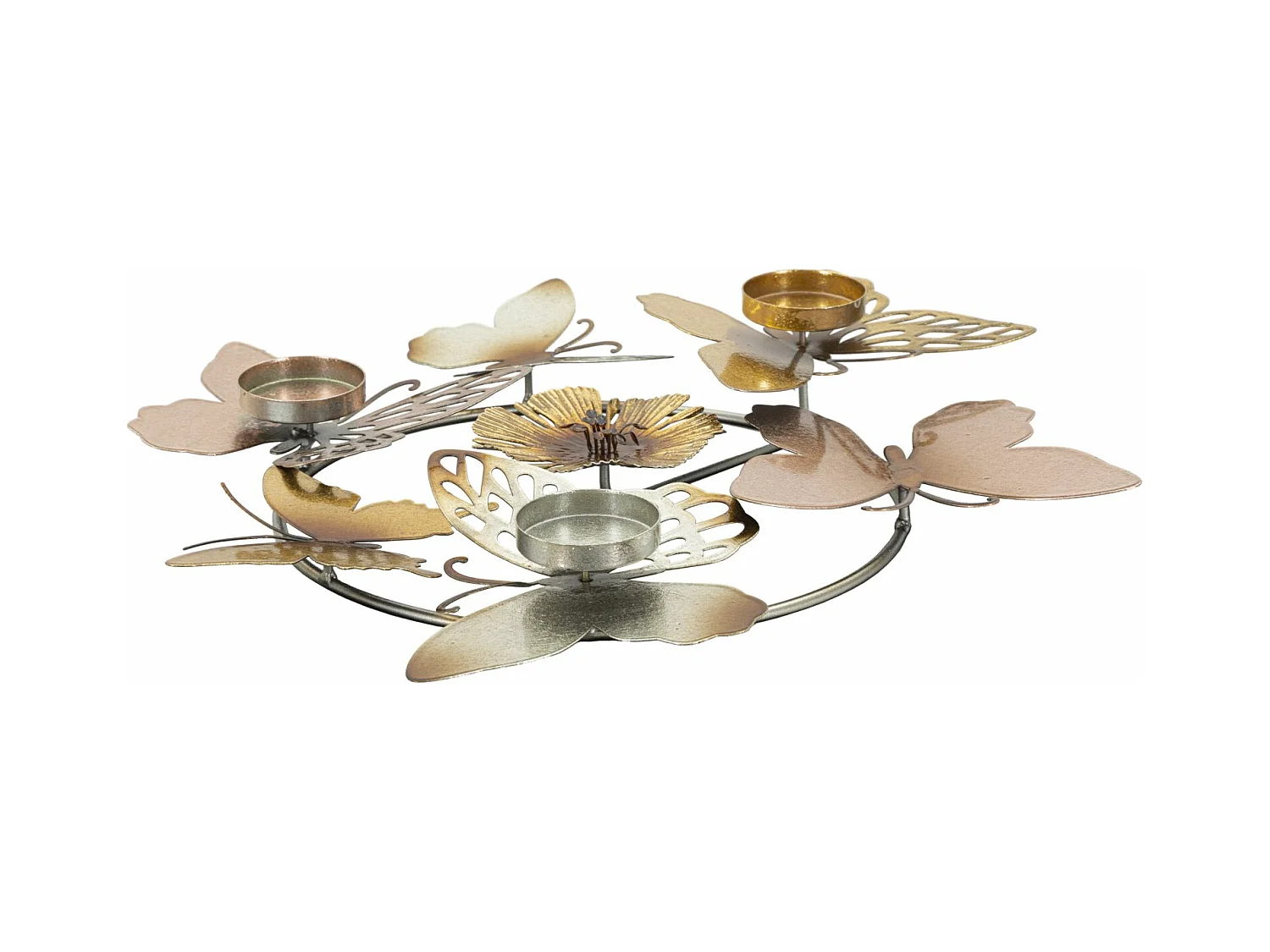 Portacandele in metallo multicolore cm 39x35,5x7