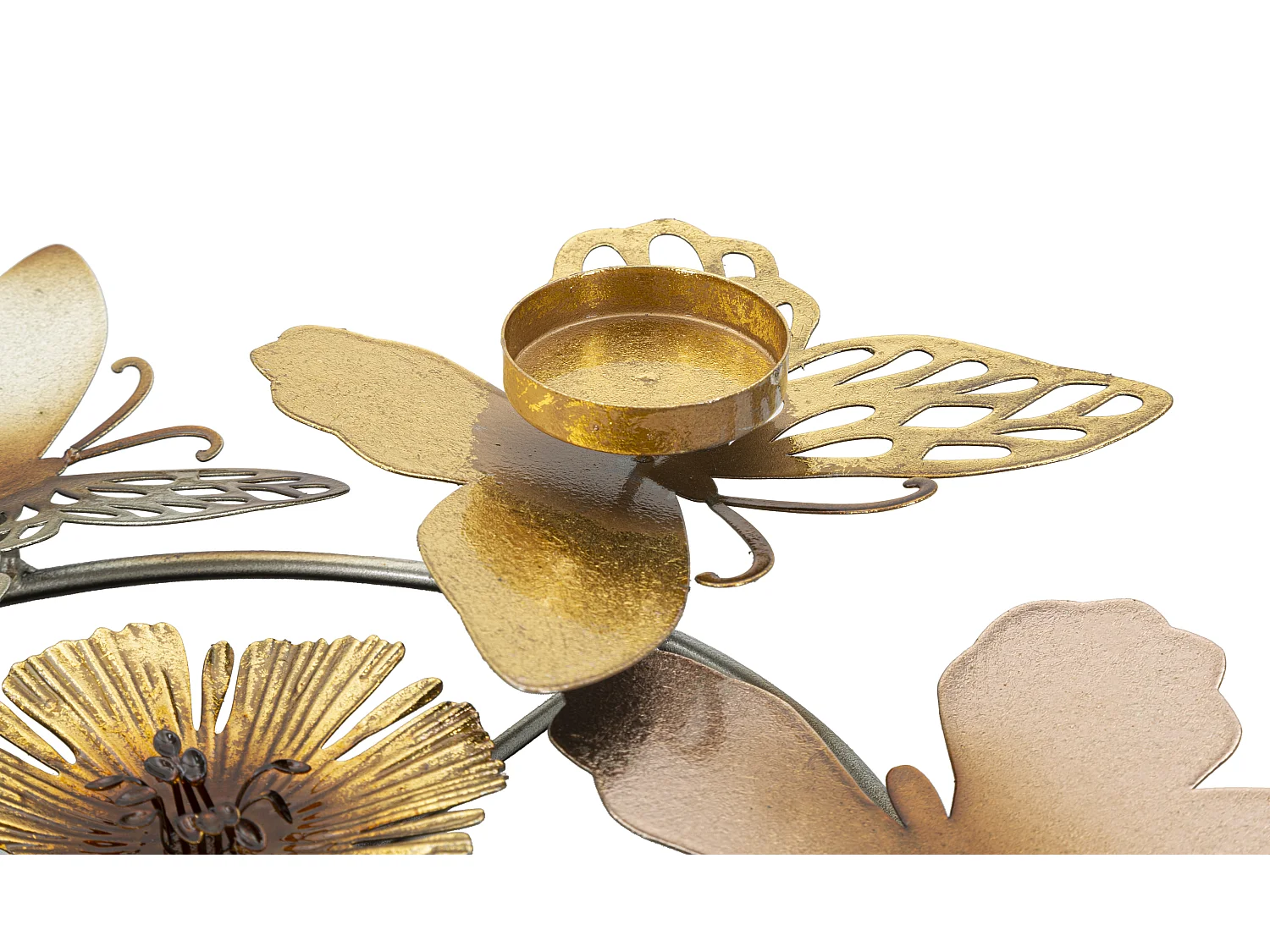 Bougeoir Design en Métal "Papillons" 39cm Multicolore