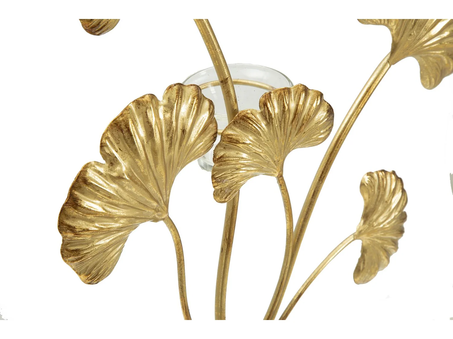 Bougeoir Design en Métal "Iris" 44cm Or