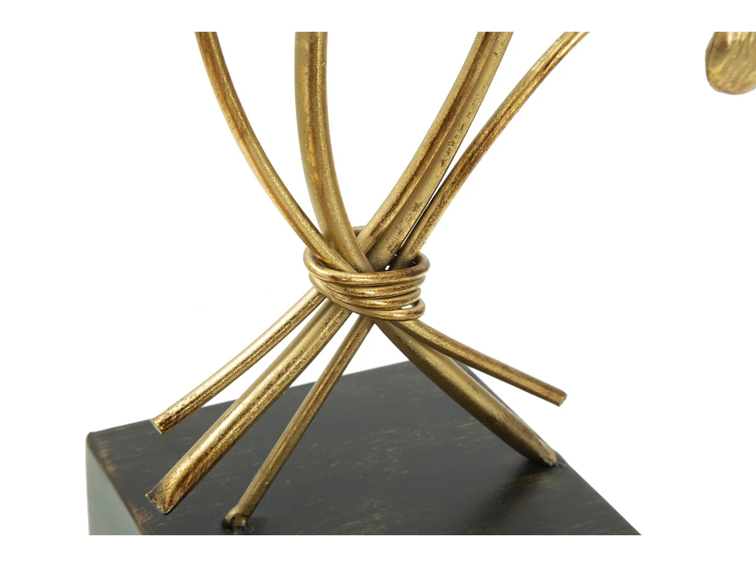 Kerzenhalter aus Metall goldfarben mit Blättern 29x12,5x44 cm