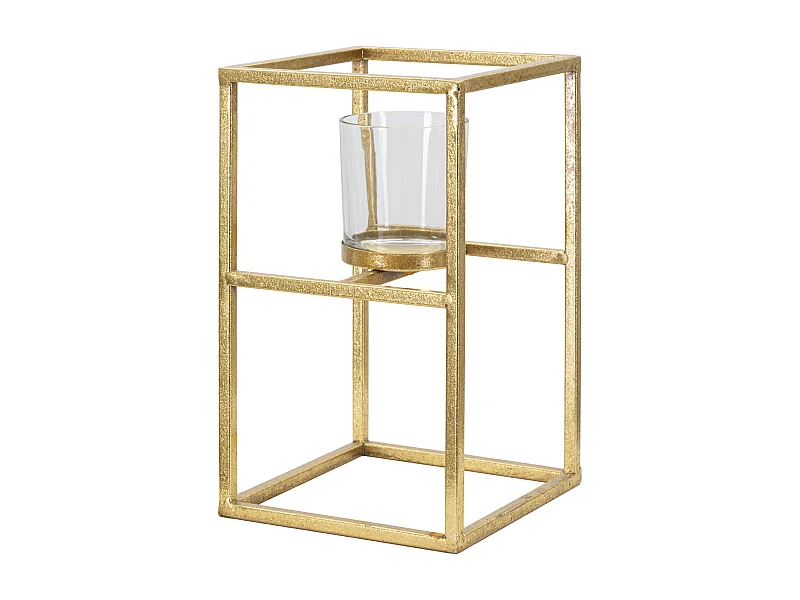 Bougeoir Design en Métal "Elegant" 25cm Or