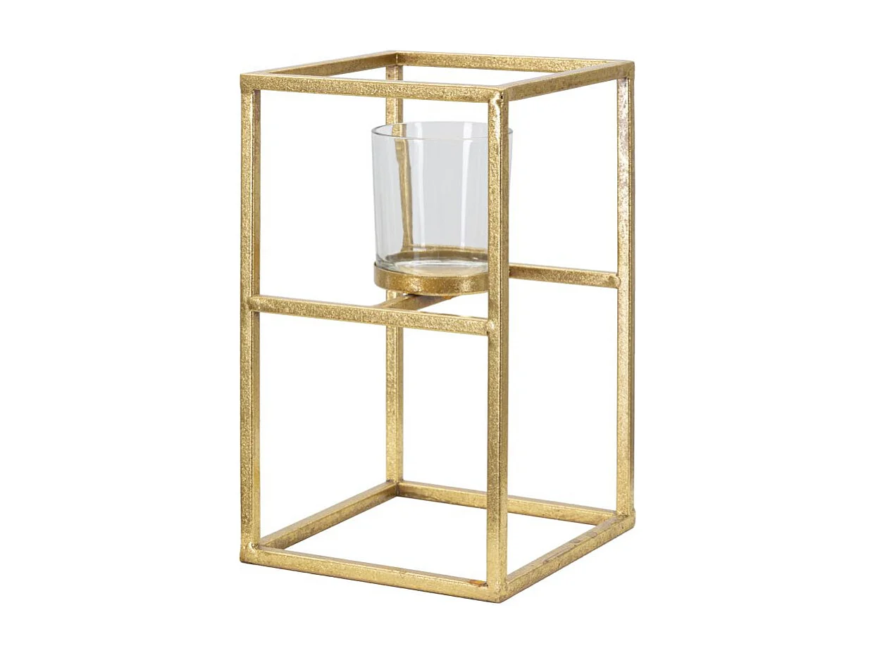 Bougeoir Design en Métal "Elegant" 25cm Or