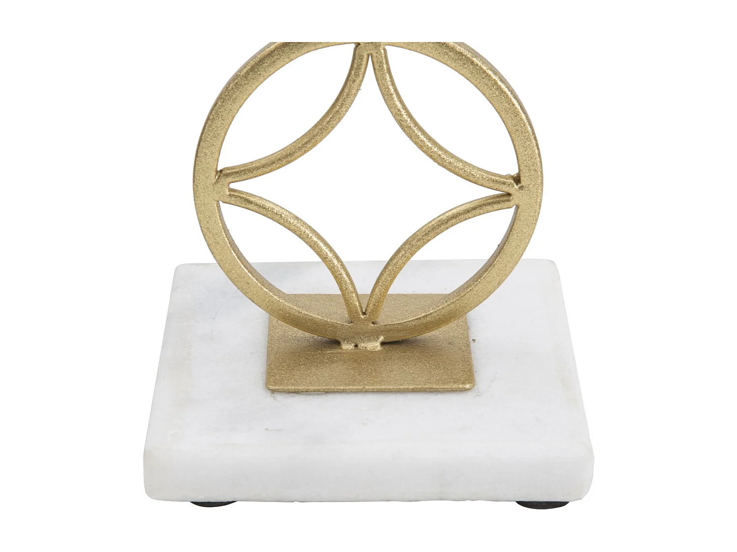 Portacandele in metallo dorato con base in marmo cm 10x10x32