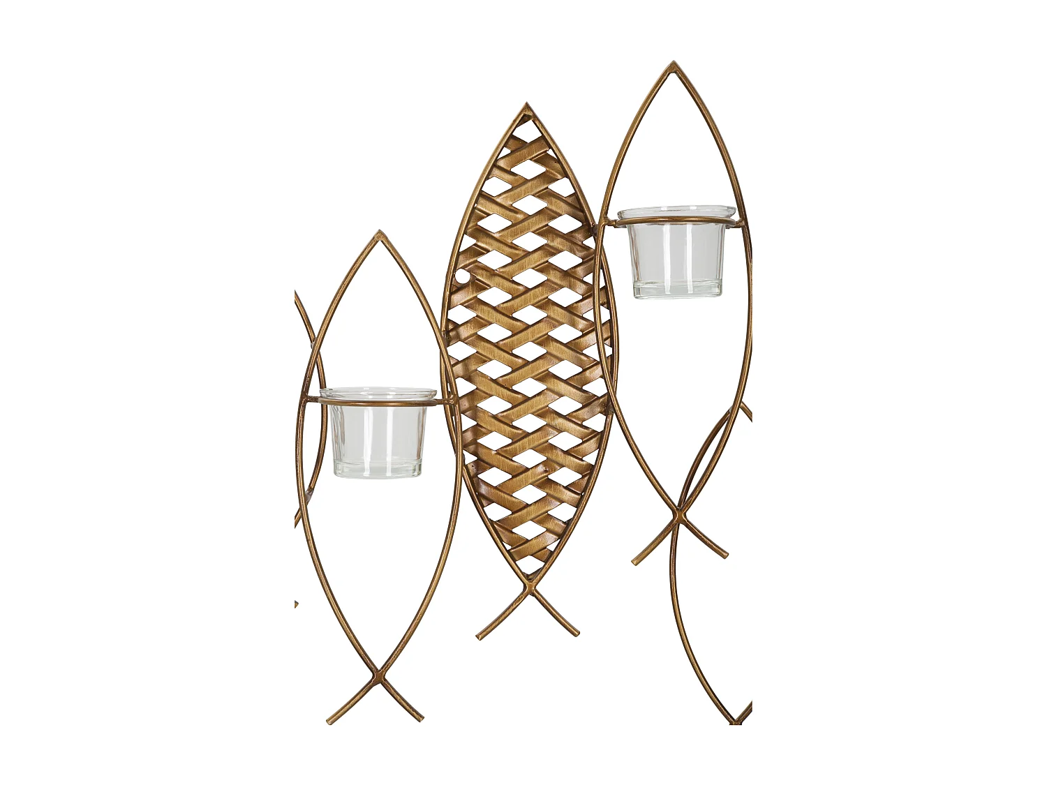 Photophore Mural en Métal "Poissons" 66cm Multicolore