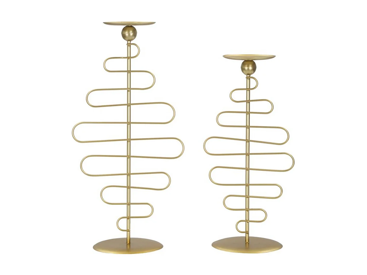 Lot de 2 Bougeoirs en Métal "Alid" 51cm Or