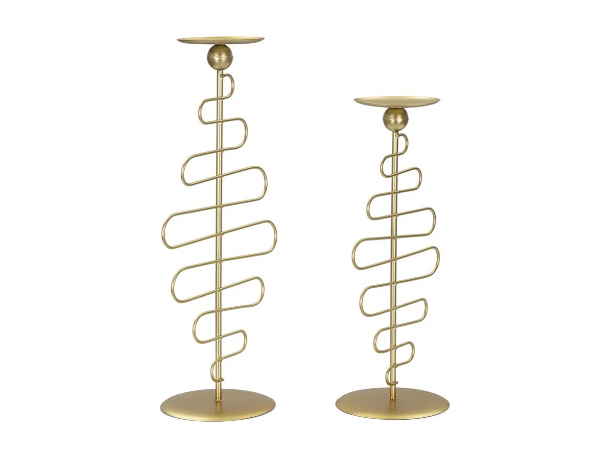 Lot de 2 Bougeoirs en Métal "Alid" 51cm Or