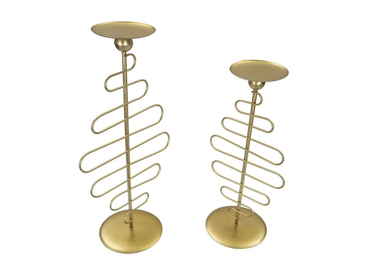 Lot de 2 Bougeoirs en Métal "Alid" 51cm Or