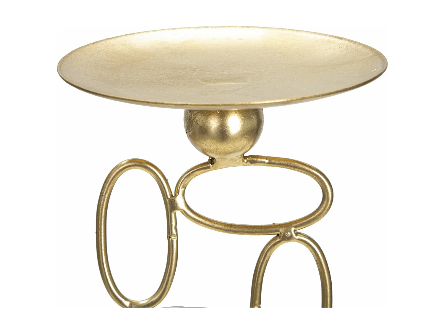 Portacandele in metallo dorato con base in marmo cm 10x10x27