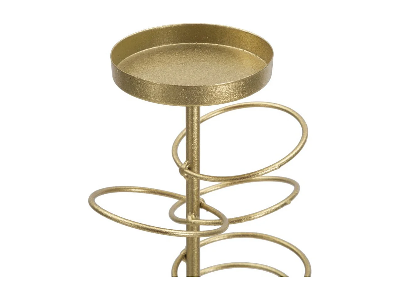Bougeoir Design en Métal "Rings" 50cm Or