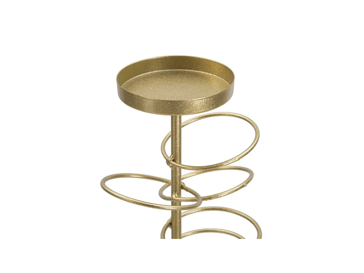 Bougeoir Design en Métal "Rings" 50cm Or