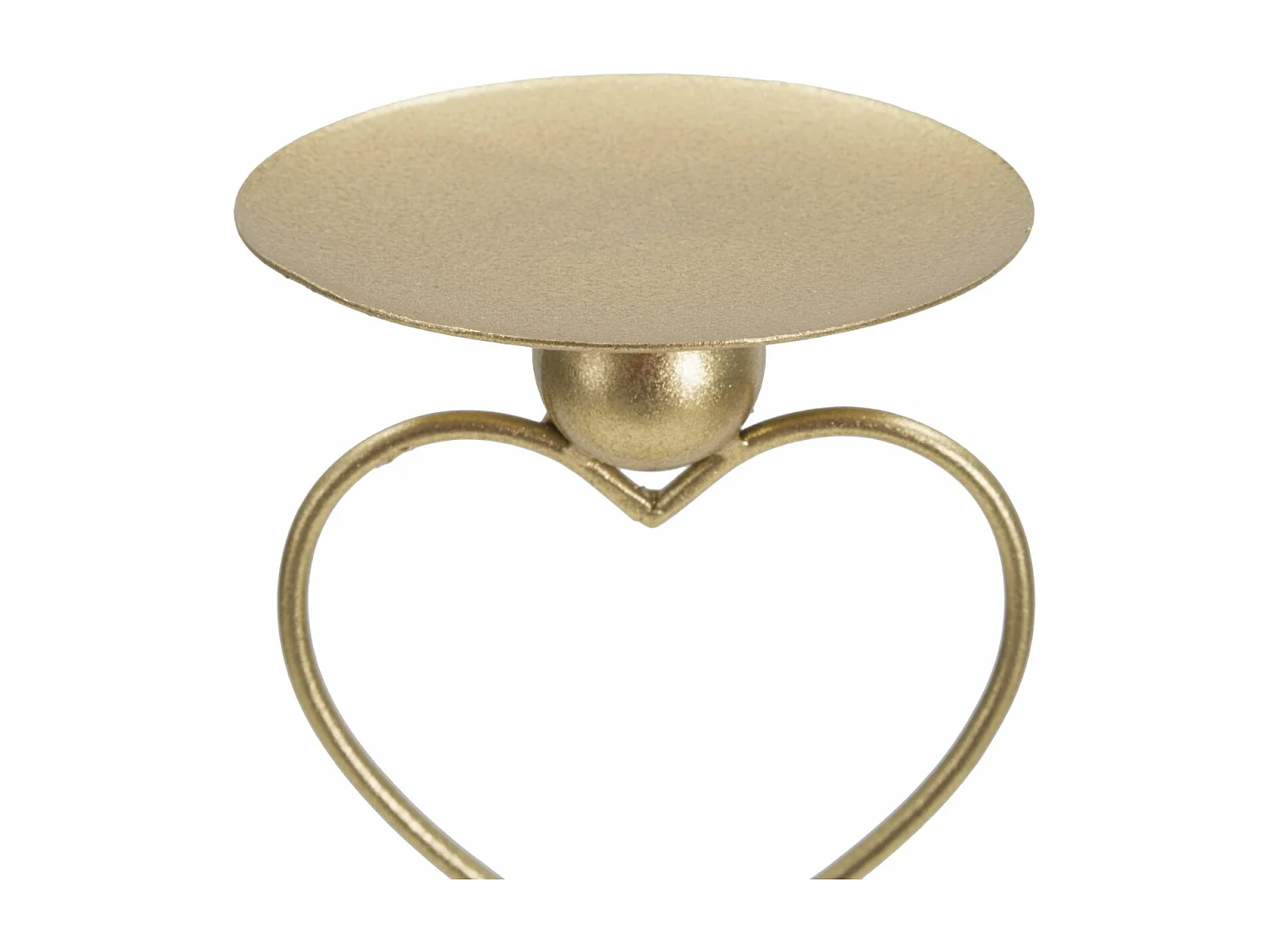 Bougeoir Design en Métal "Cœurs" 32cm Or