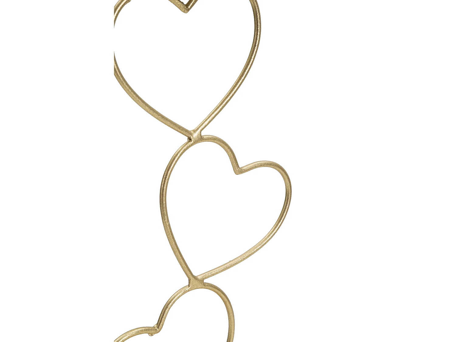 Bougeoir Design en Métal "Cœurs" 32cm Or