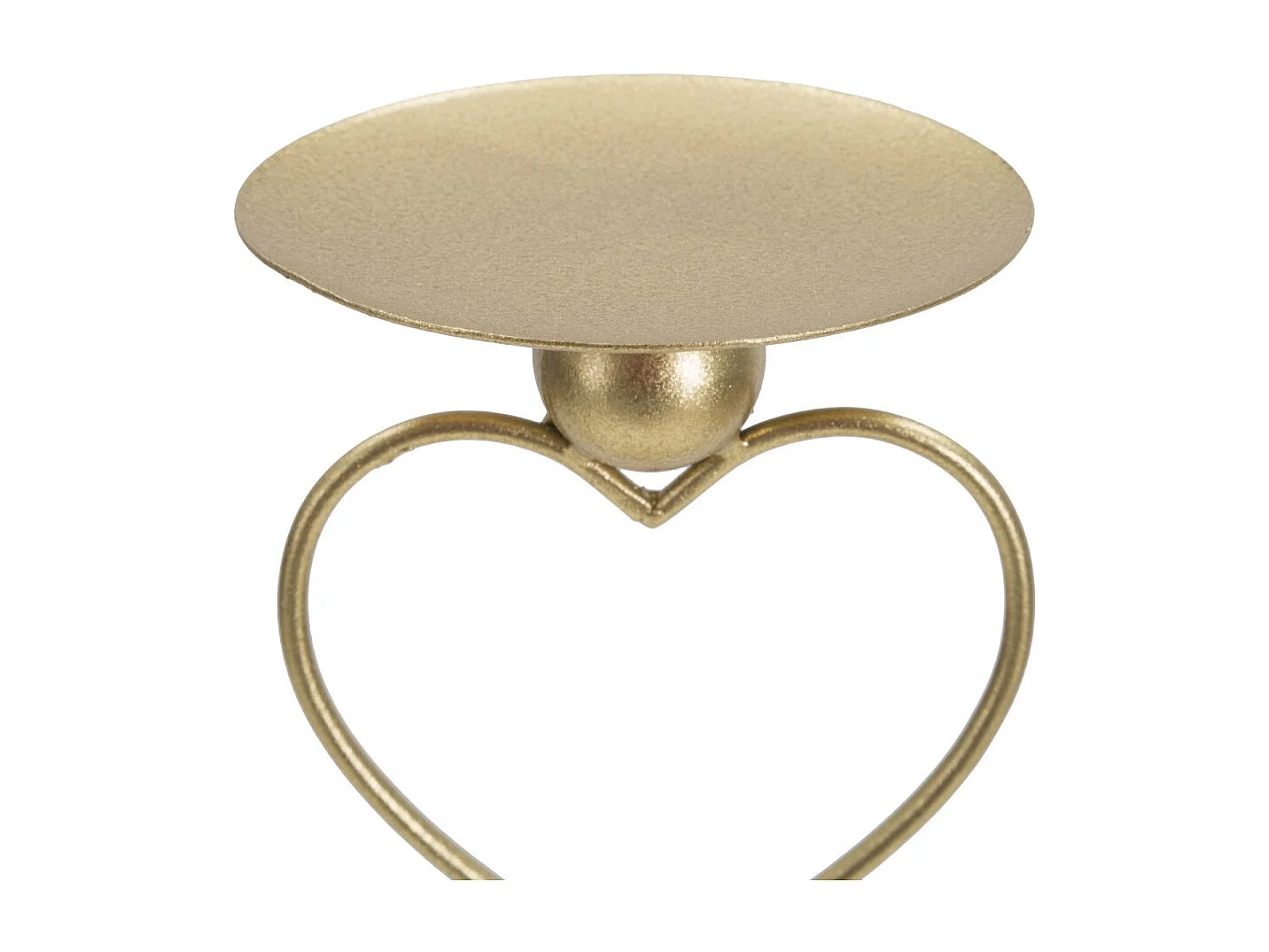 Bougeoir Design en Métal "Cœurs" 32cm Or