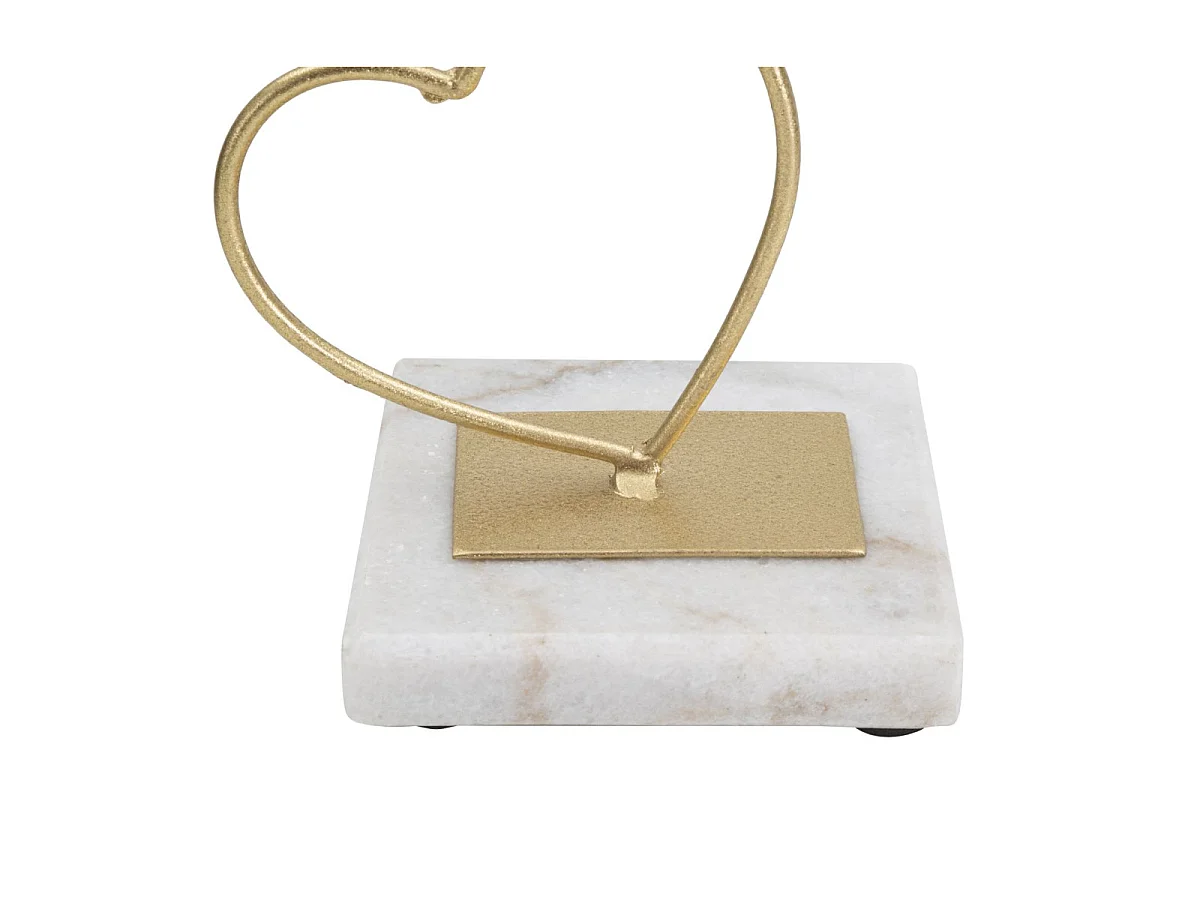 Bougeoir Design en Métal "Cœurs" 32cm Or
