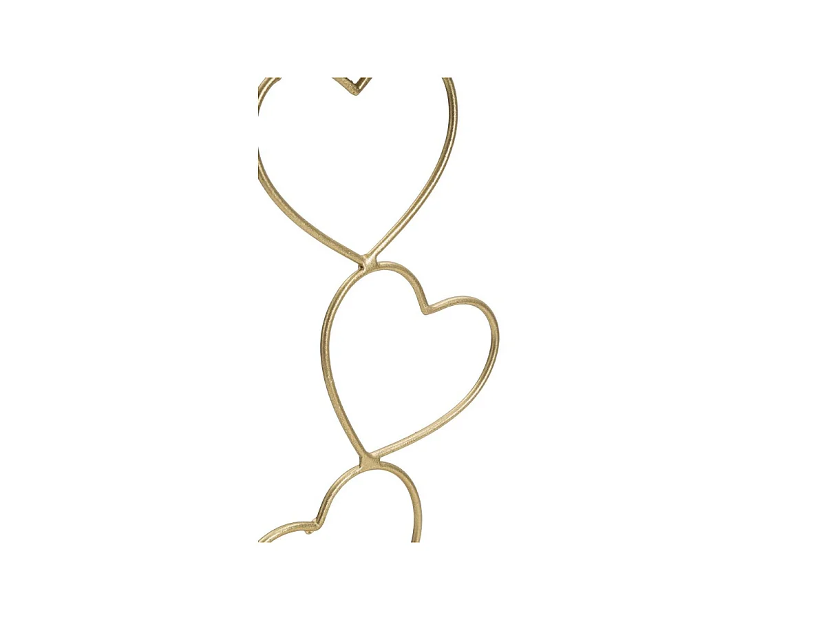 Bougeoir Design en Métal "Cœurs" 32cm Or