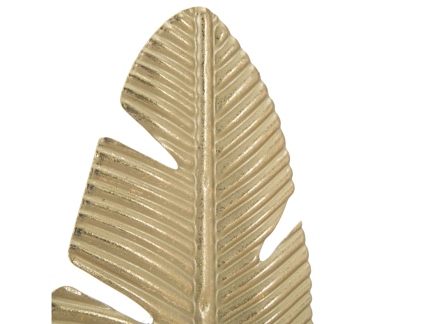 Plume Déco en Métal "Bougeoir" 34cm Or