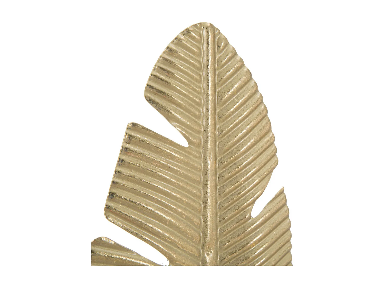 Plume Déco en Métal "Bougeoir" 34cm Or