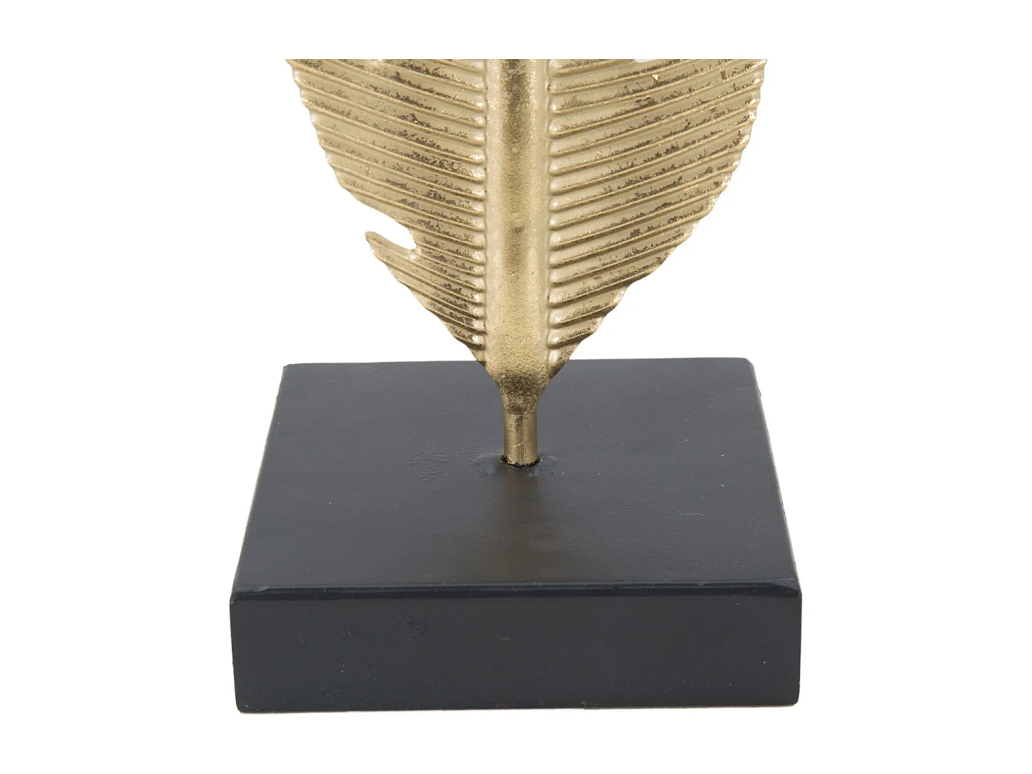 Plume Déco en Métal "Bougeoir" 34cm Or