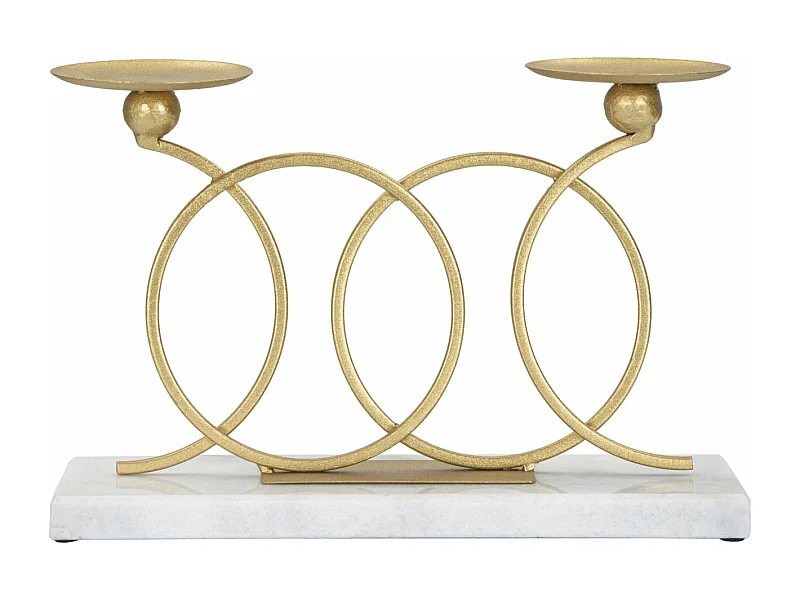 Portacandela in metallo dorato cm 30x9x20