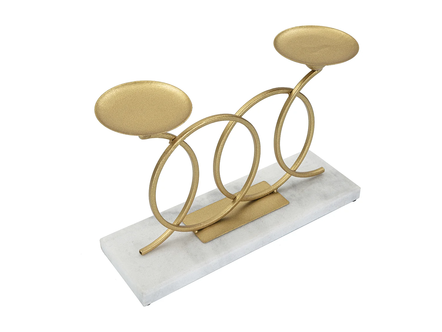 Portacandela in metallo dorato cm 30x9x20