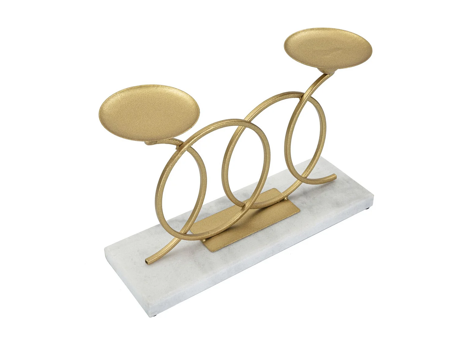 Bougeoir Design en Marbre "Infinity" 30cm Or