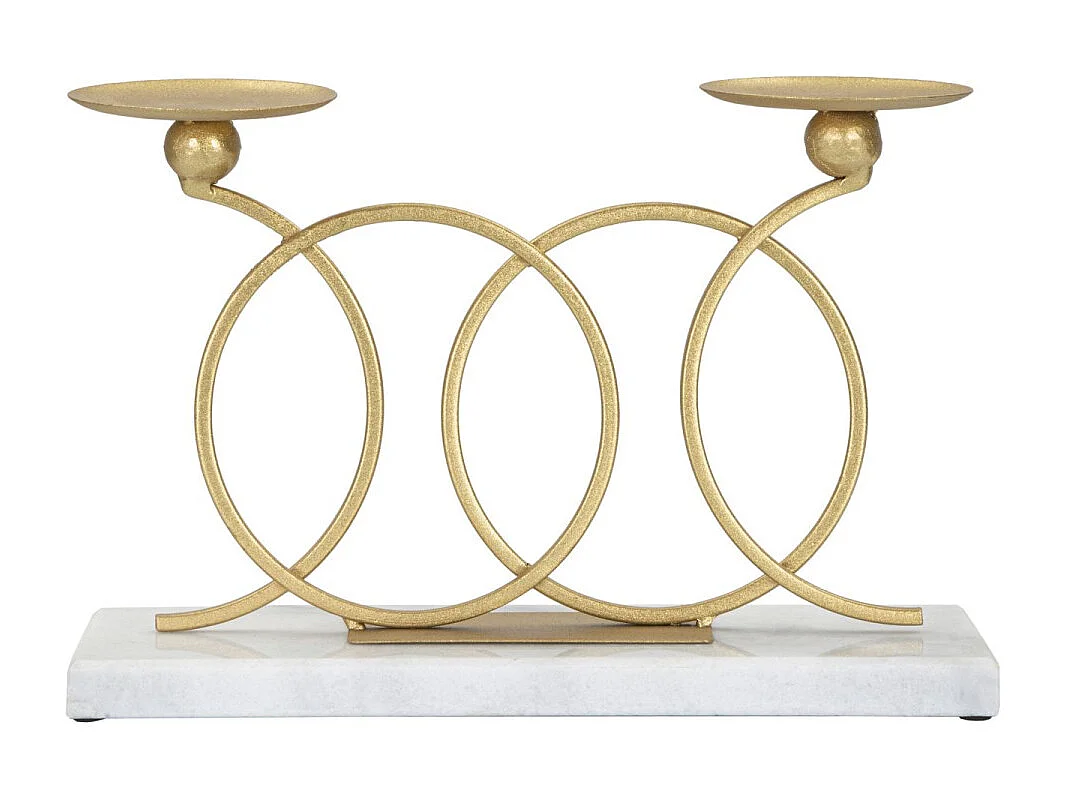 Bougeoir Design en Marbre "Infinity" 30cm Or