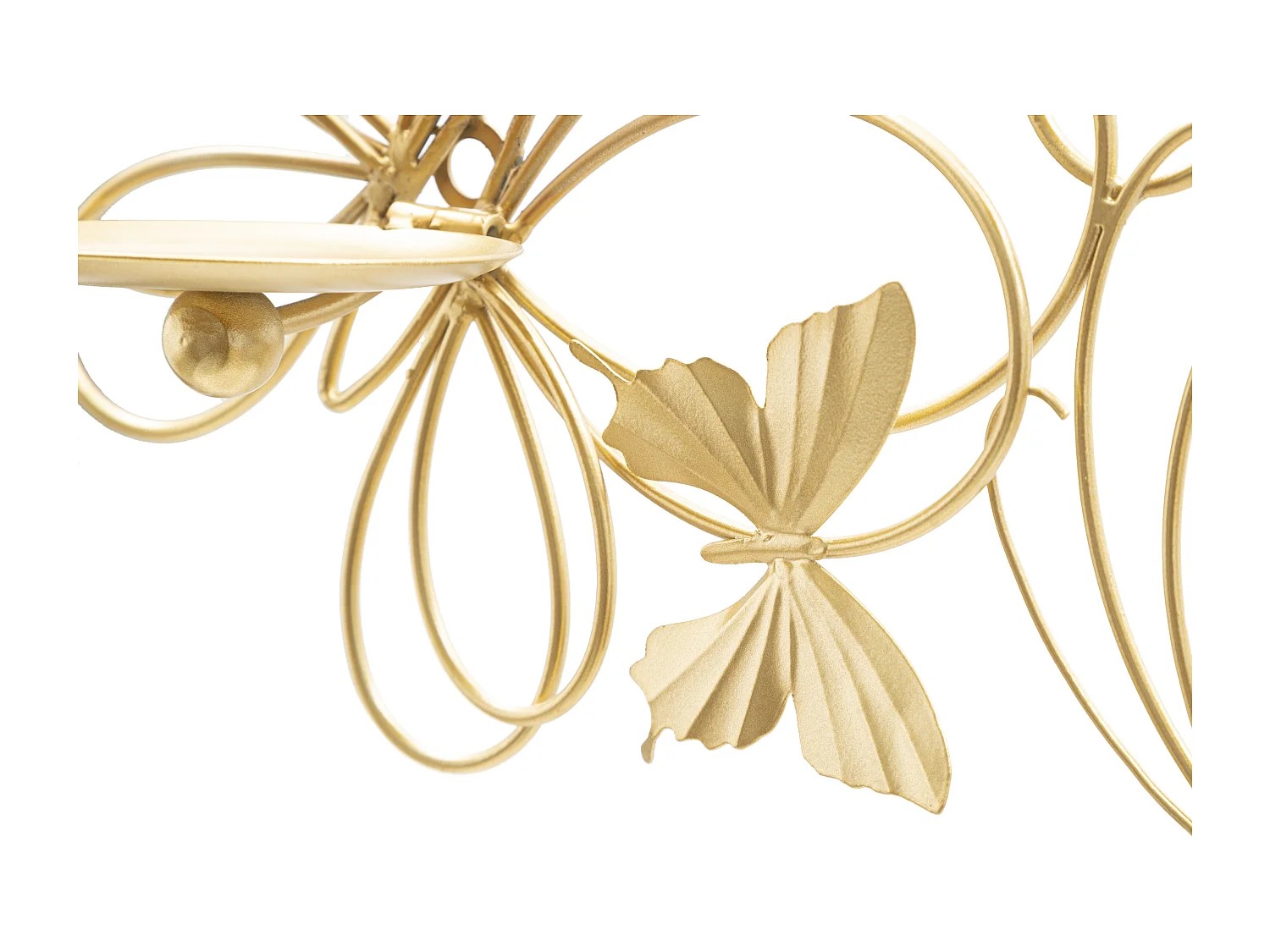 Bougeoir Mural en Métal "Butterflies" 61cm Or