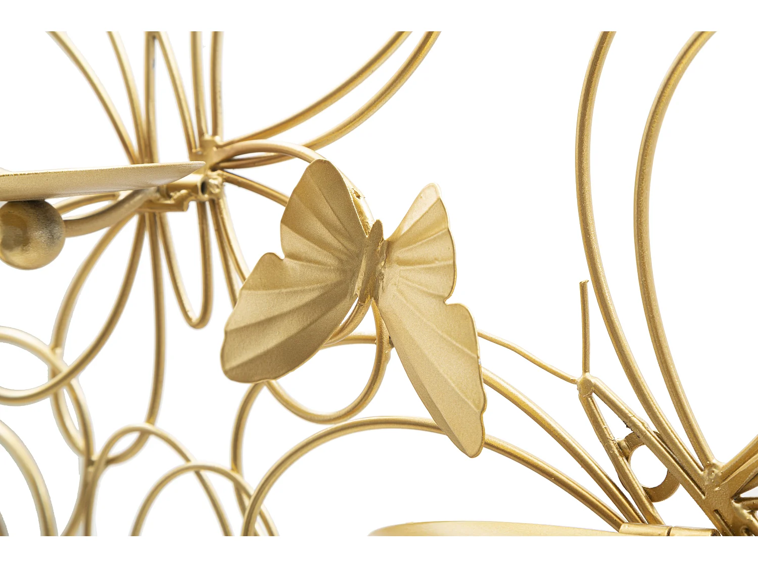 Bougeoir Mural en Métal "Butterflies" 61cm Or