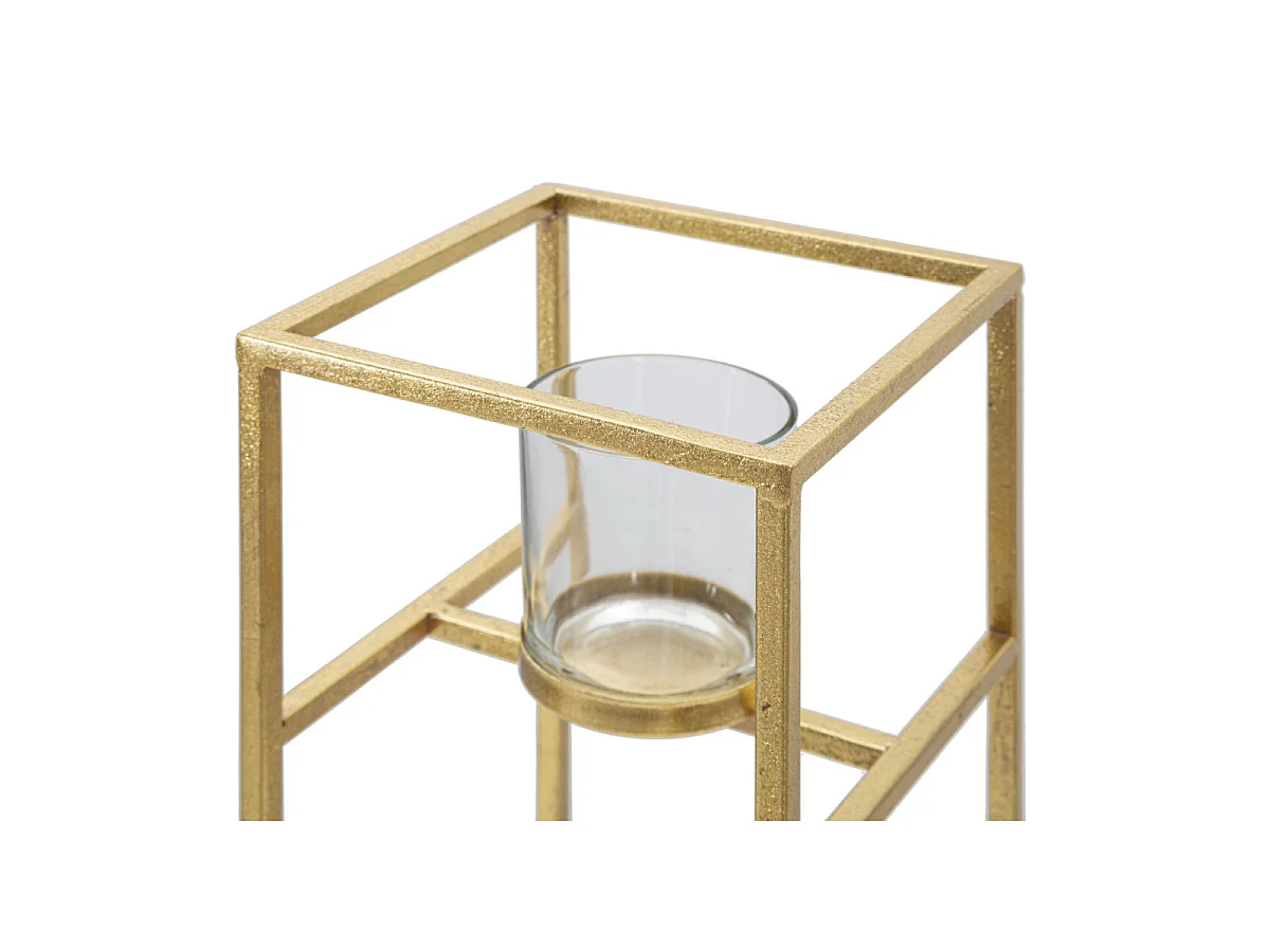 Bougeoir Design en Métal "Elegant" 35cm Or