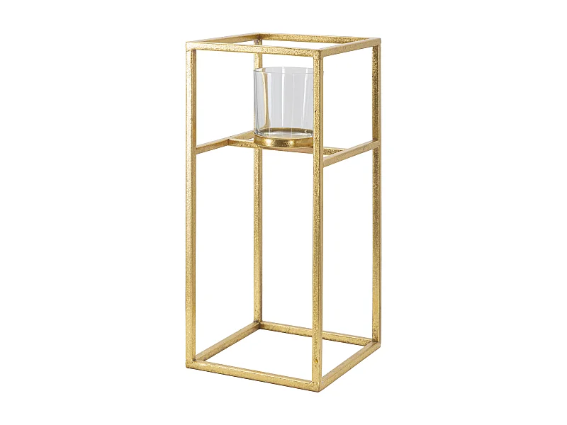 Bougeoir Design en Métal "Elegant" 35cm Or