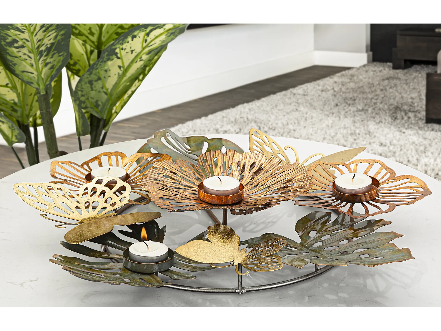 Bougeoir en métal multicolore cm 45x42,5x6,5