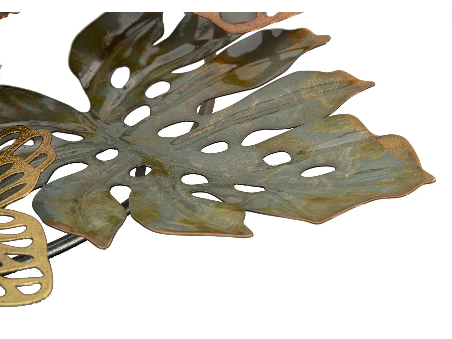 Meerkleurige metalen kaarsenhouder 45x42,5x6,5 cm