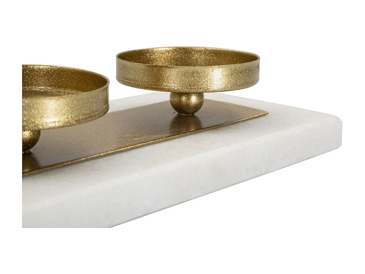 Bougeoir Design en Marbre "4 emplacements" 40cm Or