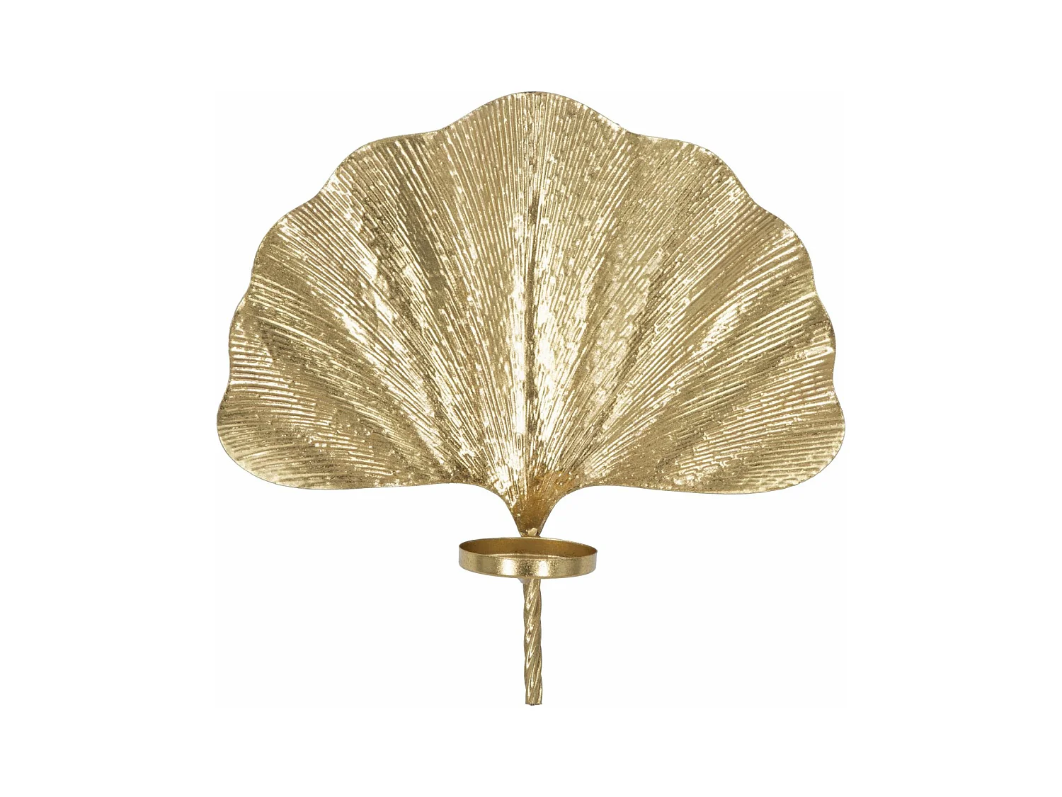 Support de Bougie Murale Élégant en Métal Doré - Porte-bougie Glam Leaf 41x11,5x40 cm, Design Inspiré de la Feuille pour une Atmosphère Intime