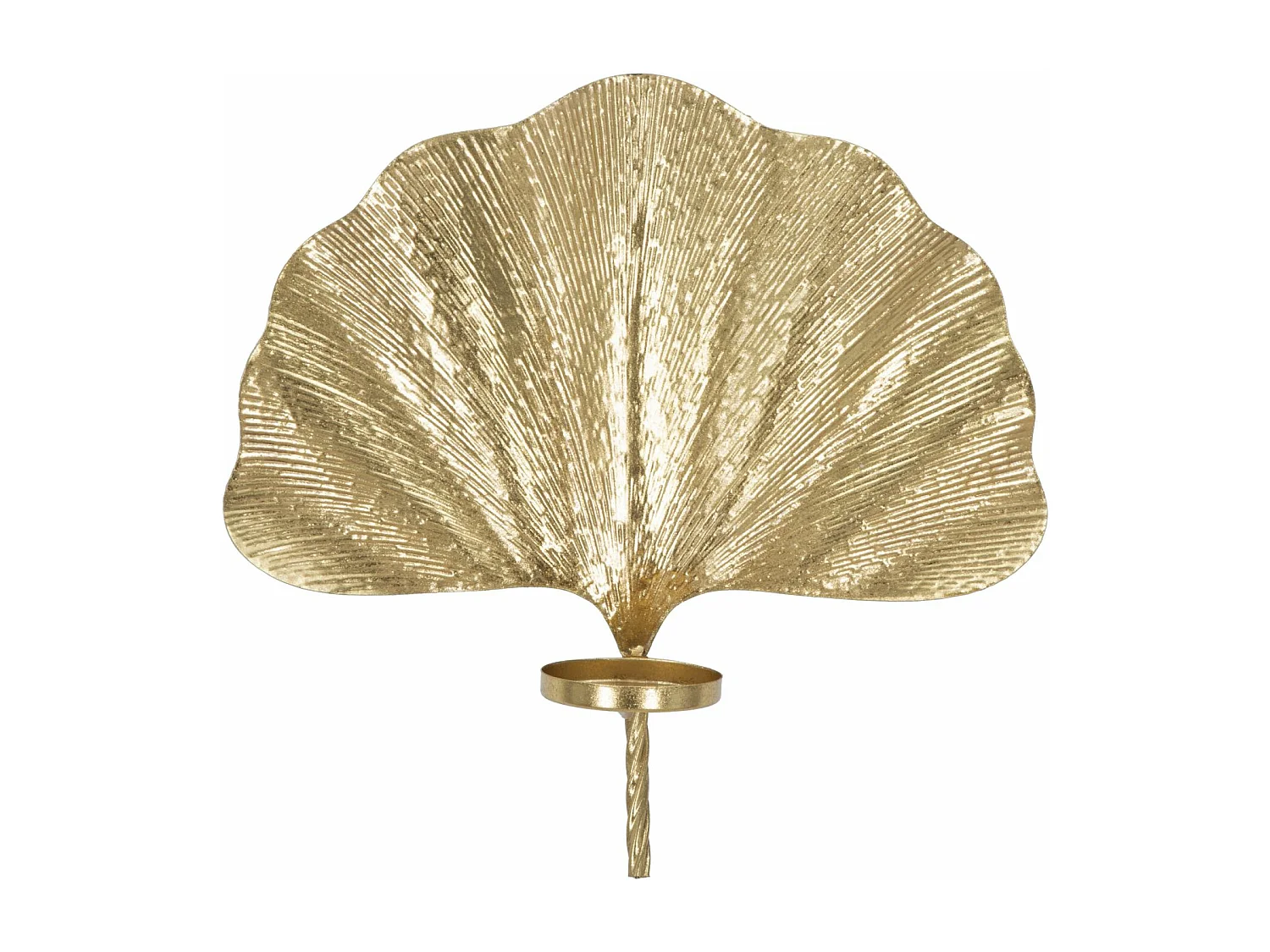 Bougeoir Mural Design en Métal "Leaf" 41cm Or