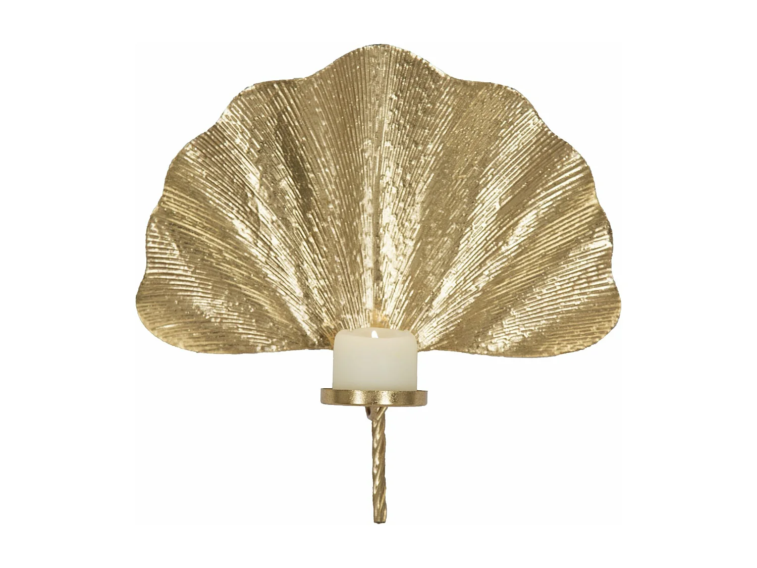 Bougeoir Mural Design en Métal "Leaf" 41cm Or