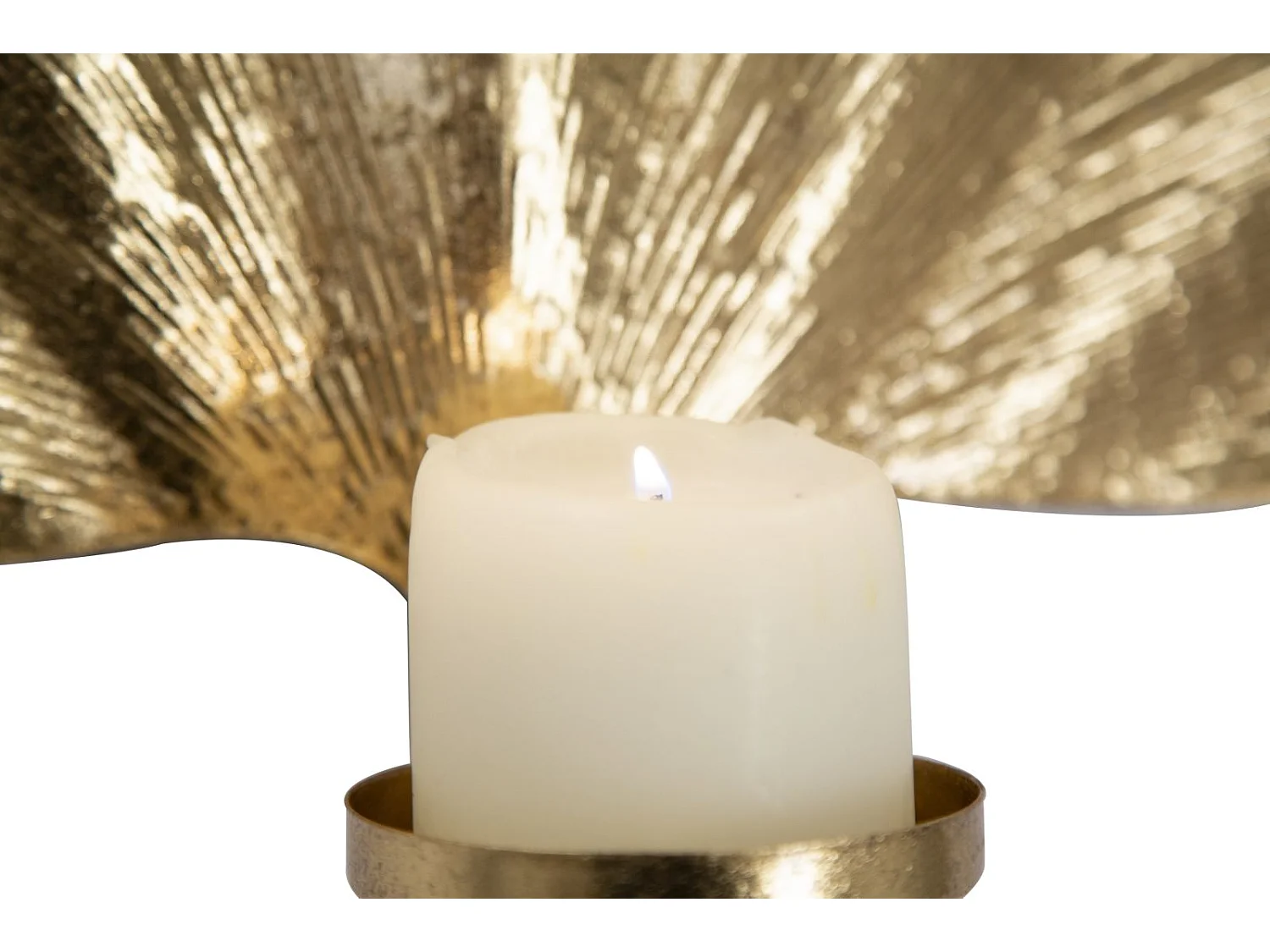 Bougeoir Mural Design en Métal "Leaf" 41cm Or