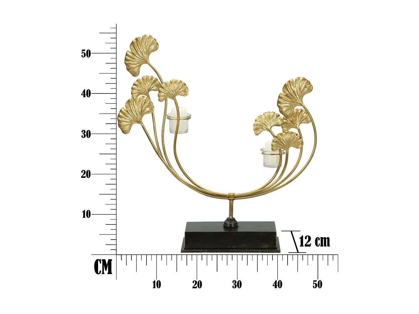 Bougeoir Design en Métal "Iris" 55cm Or