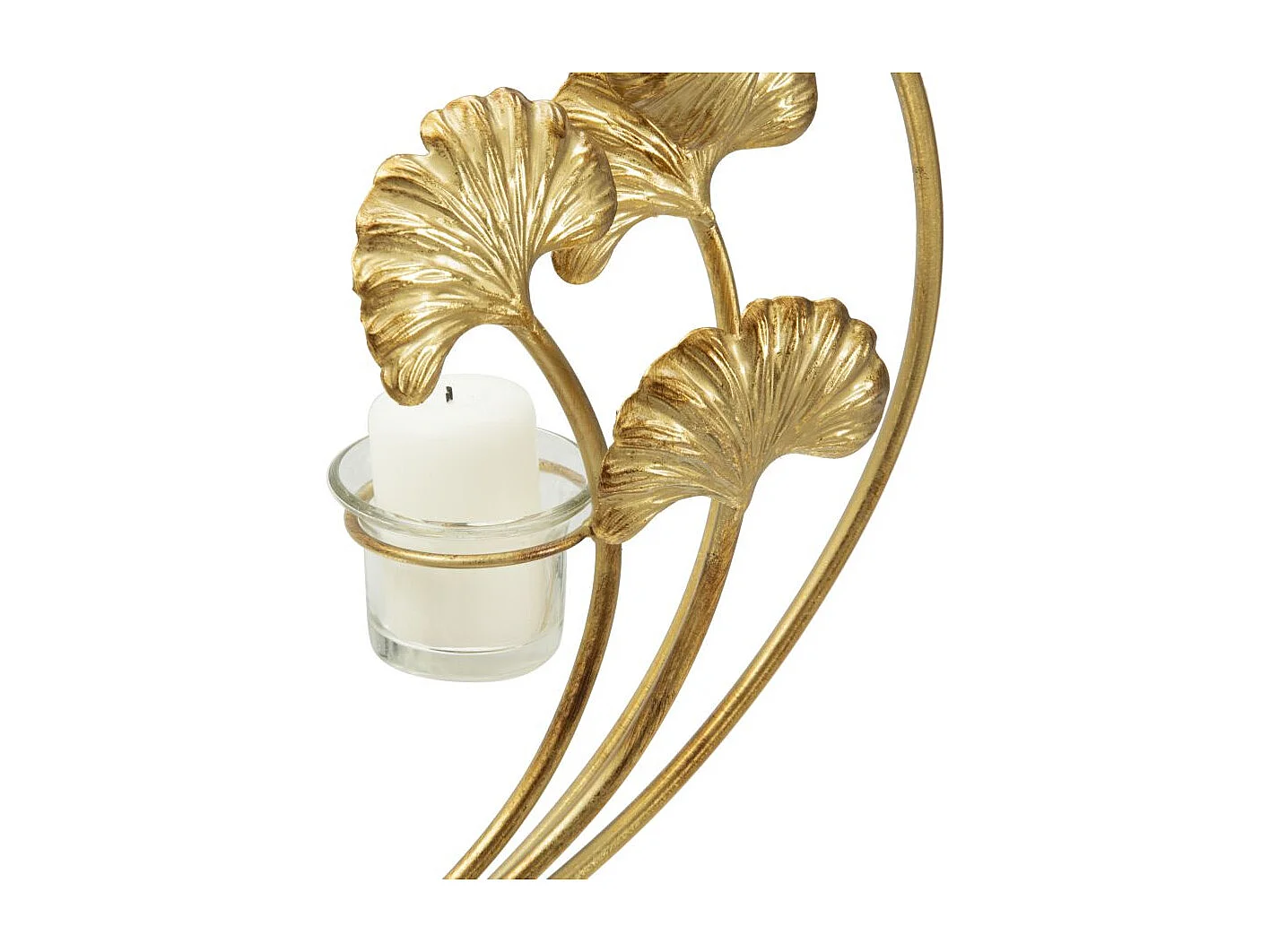 Bougeoir Design en Métal "Iris" 55cm Or